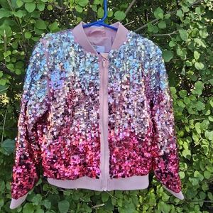 H&M Sequined bomber coat.